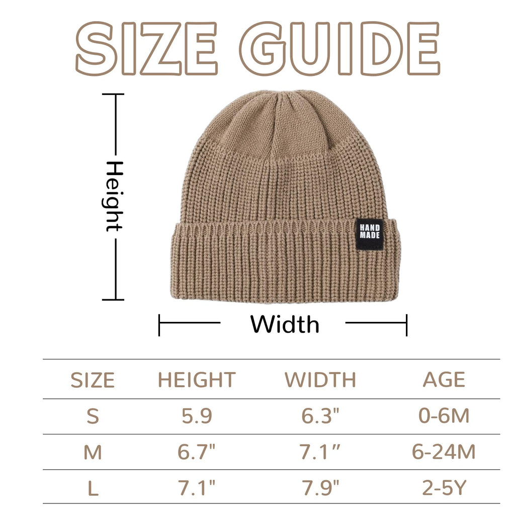 JANGANNSA Simple Knitted Baby Beanie Hip-Hop Boys Winter Hat Toddler Kids Bonnet for Girls 0-5Y (Black+Khaki+Gray, S)
