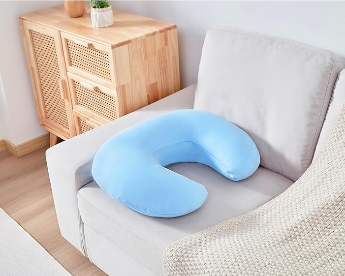 Nursing Pillow, Plus Size Breastfeeding Pillow Original Support for Baby Boys Girls Breastfeeding Essentials, with Removable Soft Cotton Cover (Dark Blue, Standard (23.62*18.11*5.91 Inches))