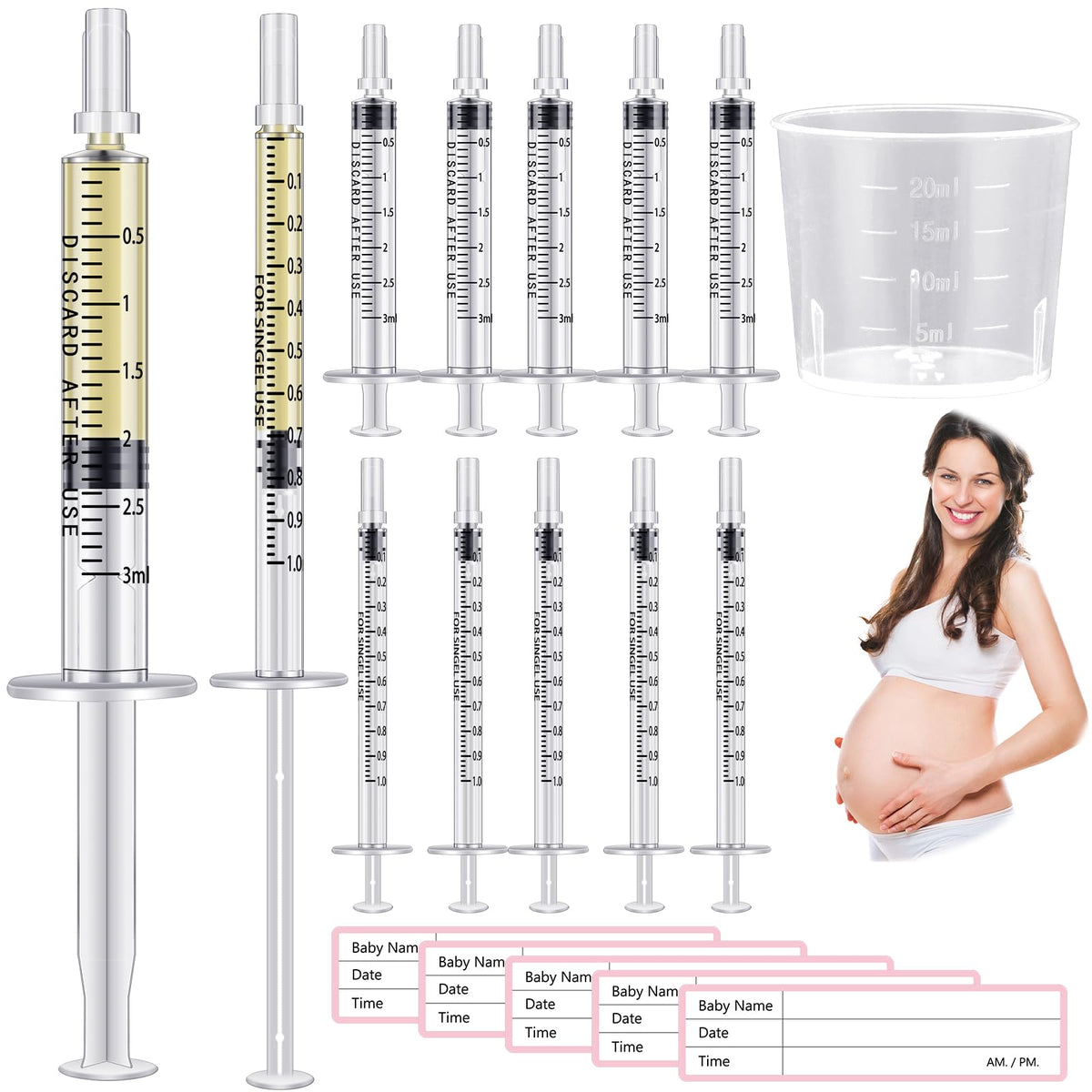 Trelaco 100 Sets 5 Ml Breast Milk Syringes No Needle Colostrum