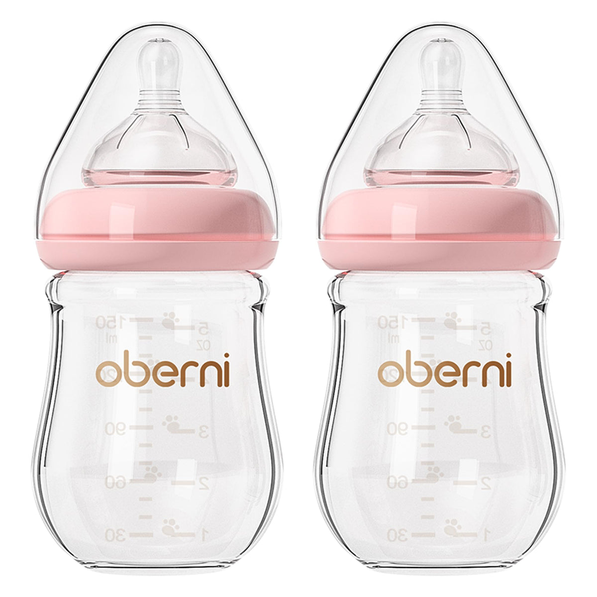 Glass Baby Bottles, Anti Colic Breastfeeding Bottle with Natural Response Nipple for Newborn Preemie 0+ Month, BPA Free, Wide Neck, Blue/2Pack/5oz