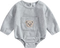 Douhoow Cute Baby Sweatshirt Romper Waffle Knit Baby Clothes Infant Girl Boy Fall Winter Outfits