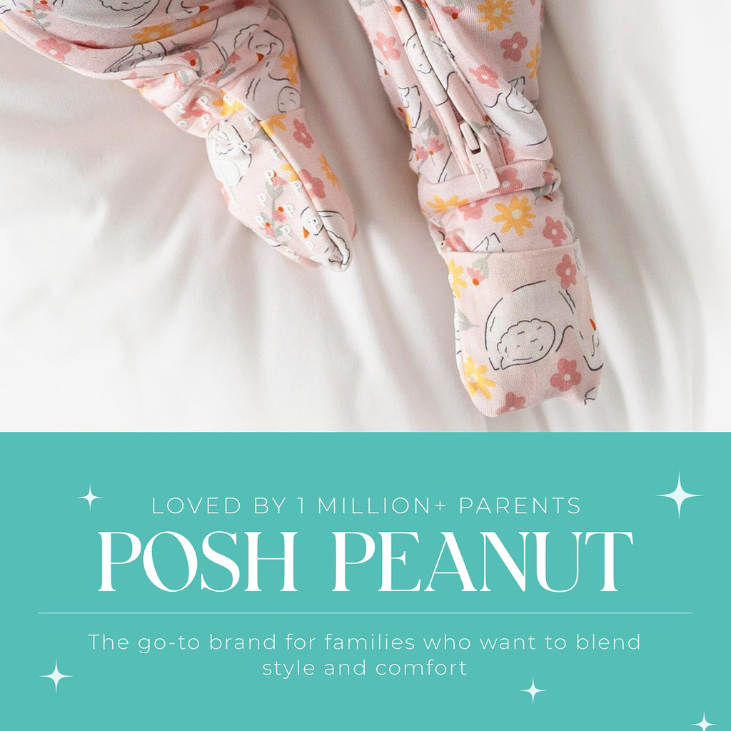 Posh Peanut Girls Convertible Baby Sleepers, Toddlers Footless Pajamas
