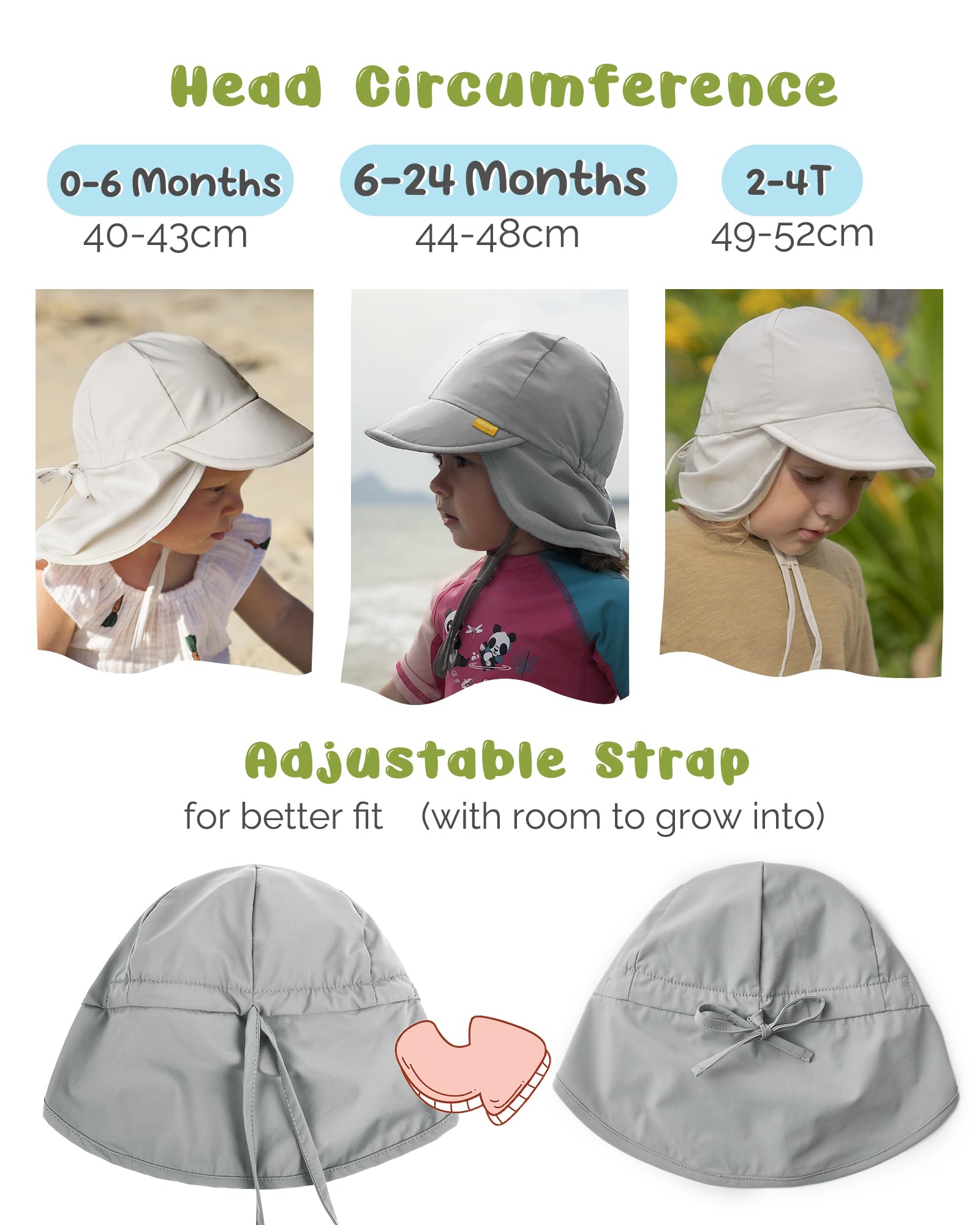FURTALK Baby Sun Hat Girls and Boys Summer Beach Swim Hat Essentials UPF 50+