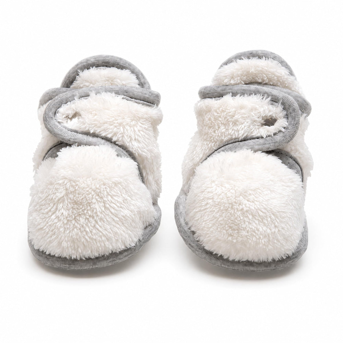 baby deedee Baby Booties - Sherpa Fleece, Snap Closure 18M Silver Plum