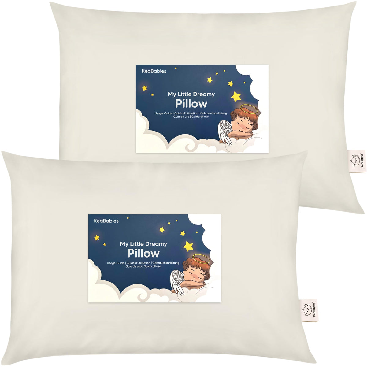 KeaBabies 2pk Toddler Pillows 2 Year Old to 5,13x18 Kids Pillow (Mist Pink)