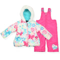 Arctic Quest Girls' Bib Snow Pants and Ski Jacket Water-Resistant Snowsuit For Kids Winter Hooded Jacket, Arctic White, 4