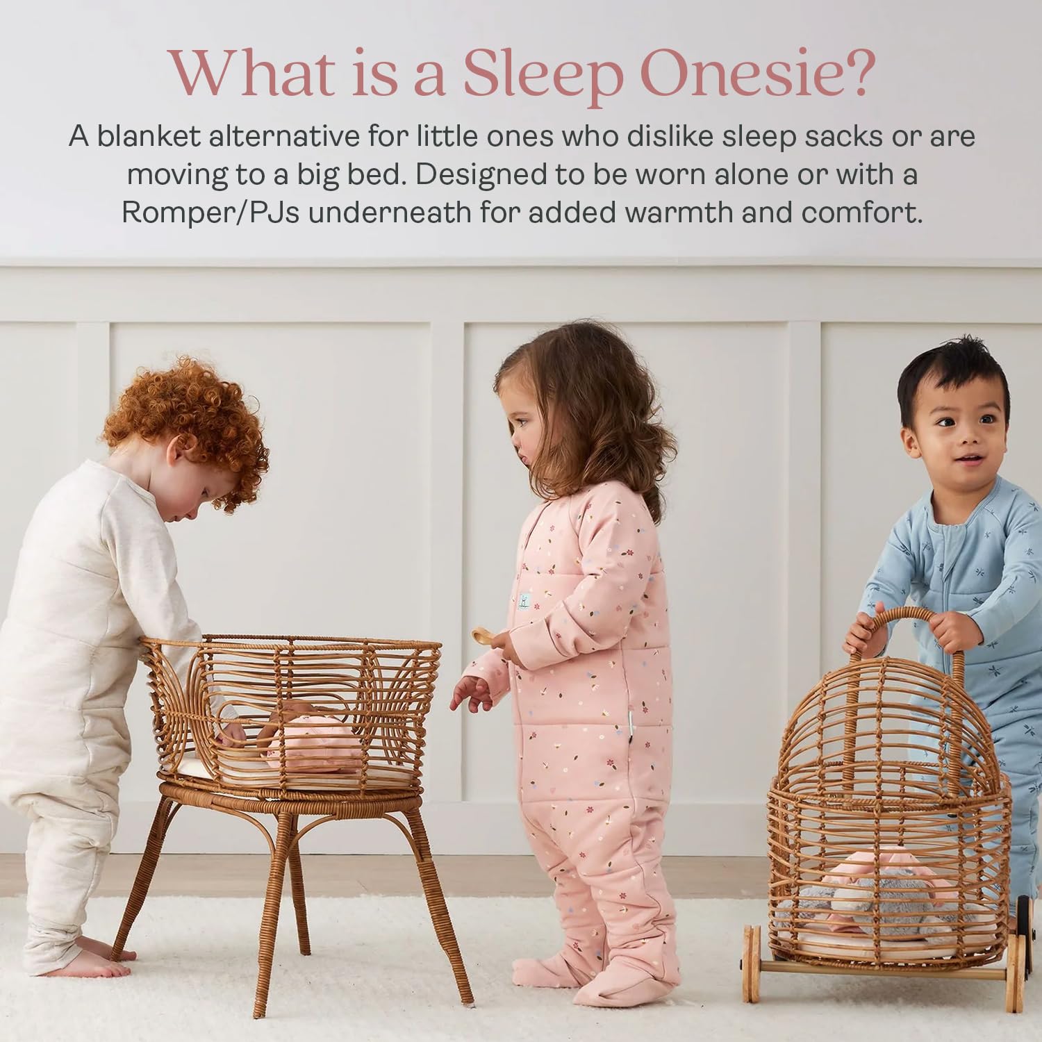 ergoPouch Sleep Onesie 2.5 TOG – Warm Baby Romper & Sleep Layer with Full-Zip, Guarding Against Blankets, Breathable & Movement-Friendly, Ideal for Transitional Sleeping (4-5 Years, Oatmeal Marle)