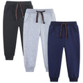Funnymore Kids Tween Big Boys Pants Sweatpants,3 Pack Pull On Fleece Athletic Jogger Outfits Sweat Pants Black/Navy/Grey Size 12-13 Years