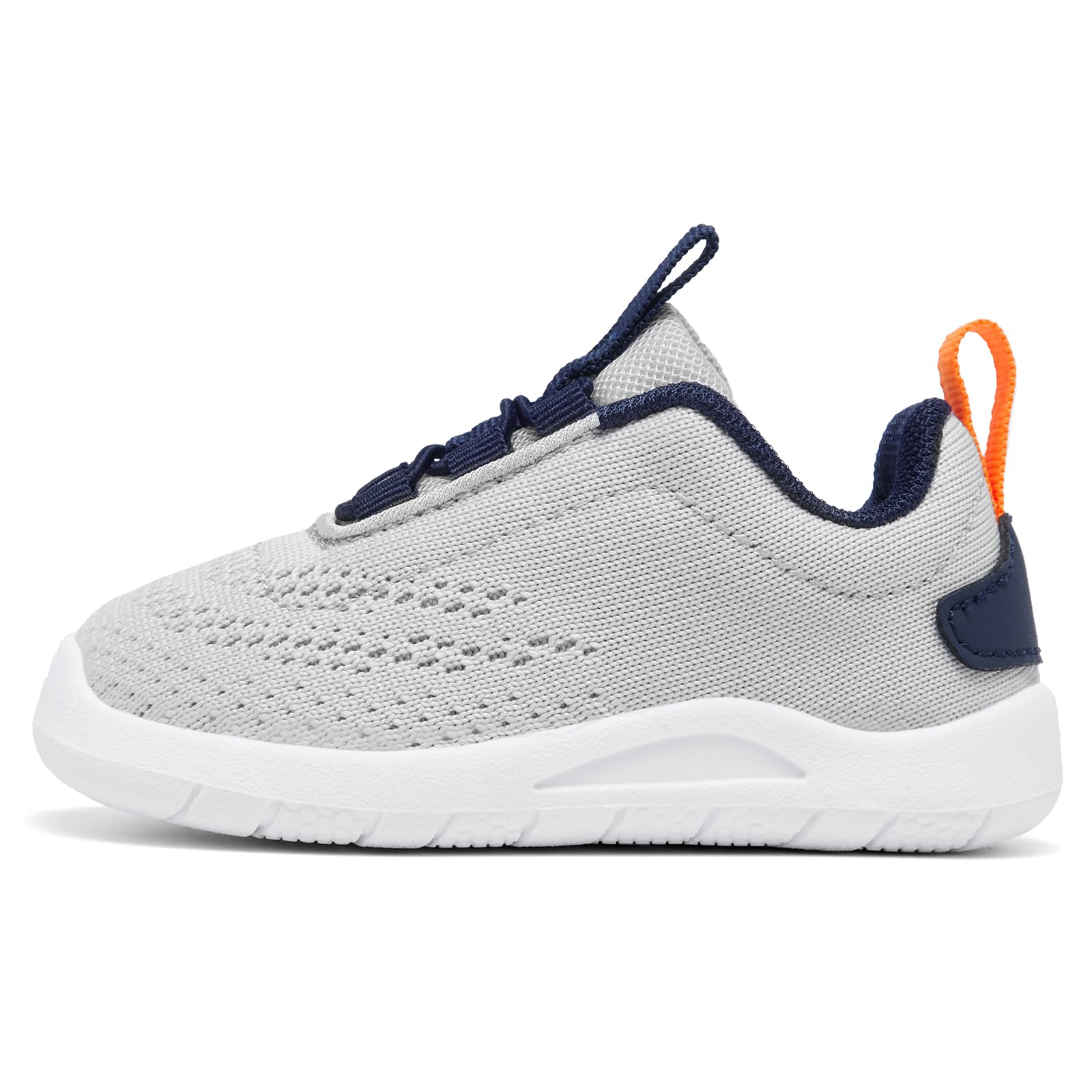 MORENDL Toddler Sneakers Baby Slip On Walking Shoes Non-Slip Breathable Boys & Girls Running Shoes Infant Tennis Shoes Grey Navy Size 8
