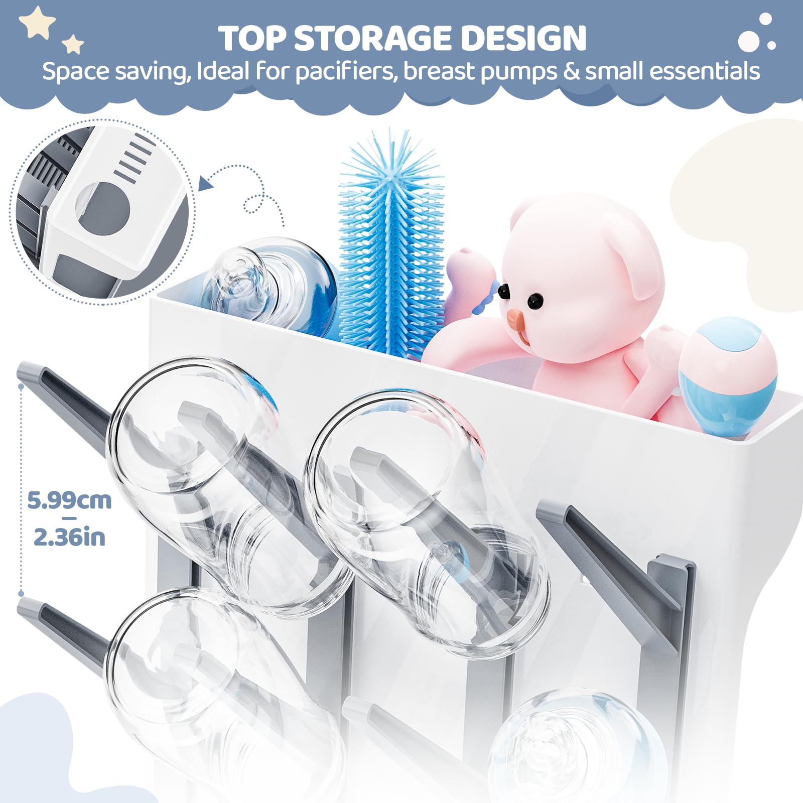 Dayacoco Baby Bottle Drying Rack, Space Saving Vertical Bottle Dryer Holder