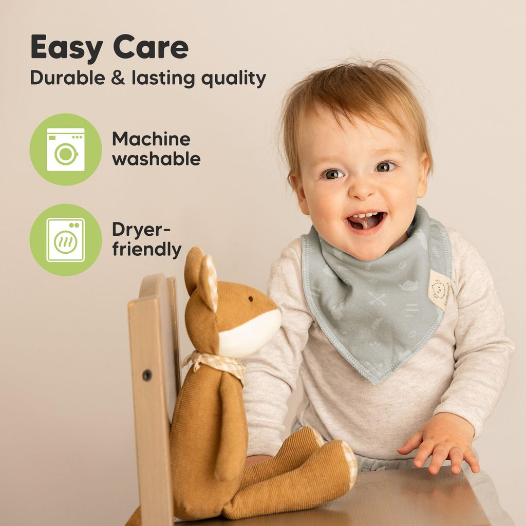 KeaBabies 8pk Organic Baby Bandana Bibs for Drooling and Teething (Nordic)