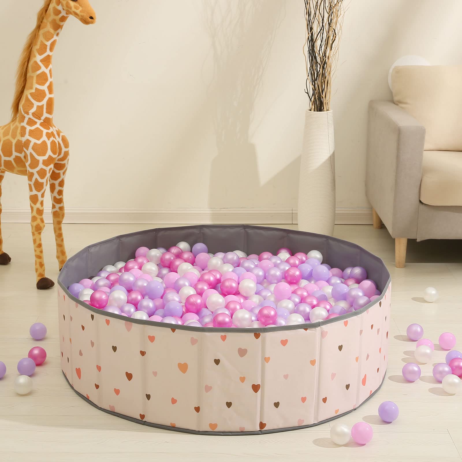 GOGOSO Ball Pits Balls Toddlers 50 100 200 500 Plastics Shape Ball Non-Phthalate Non-BPA Non-Toxic 2.2-Inch Crush Proof Play Balls,Pearl Purple Colors, 500 Balls