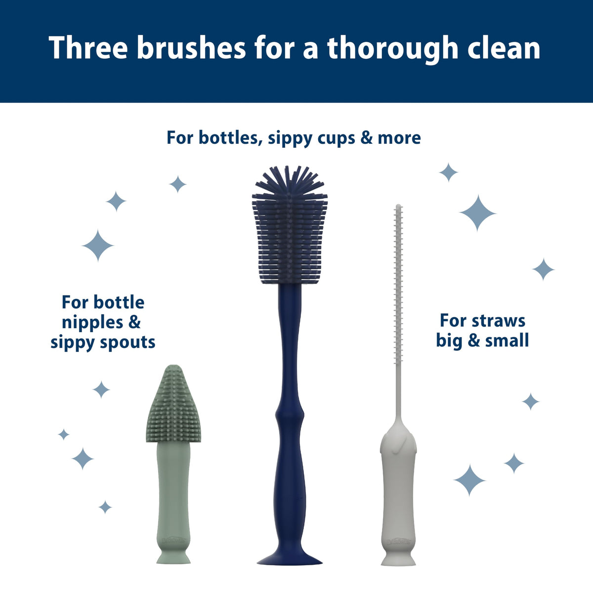 Dr. Brown's Silicone Cleaning Brush Set, 3-Pack
