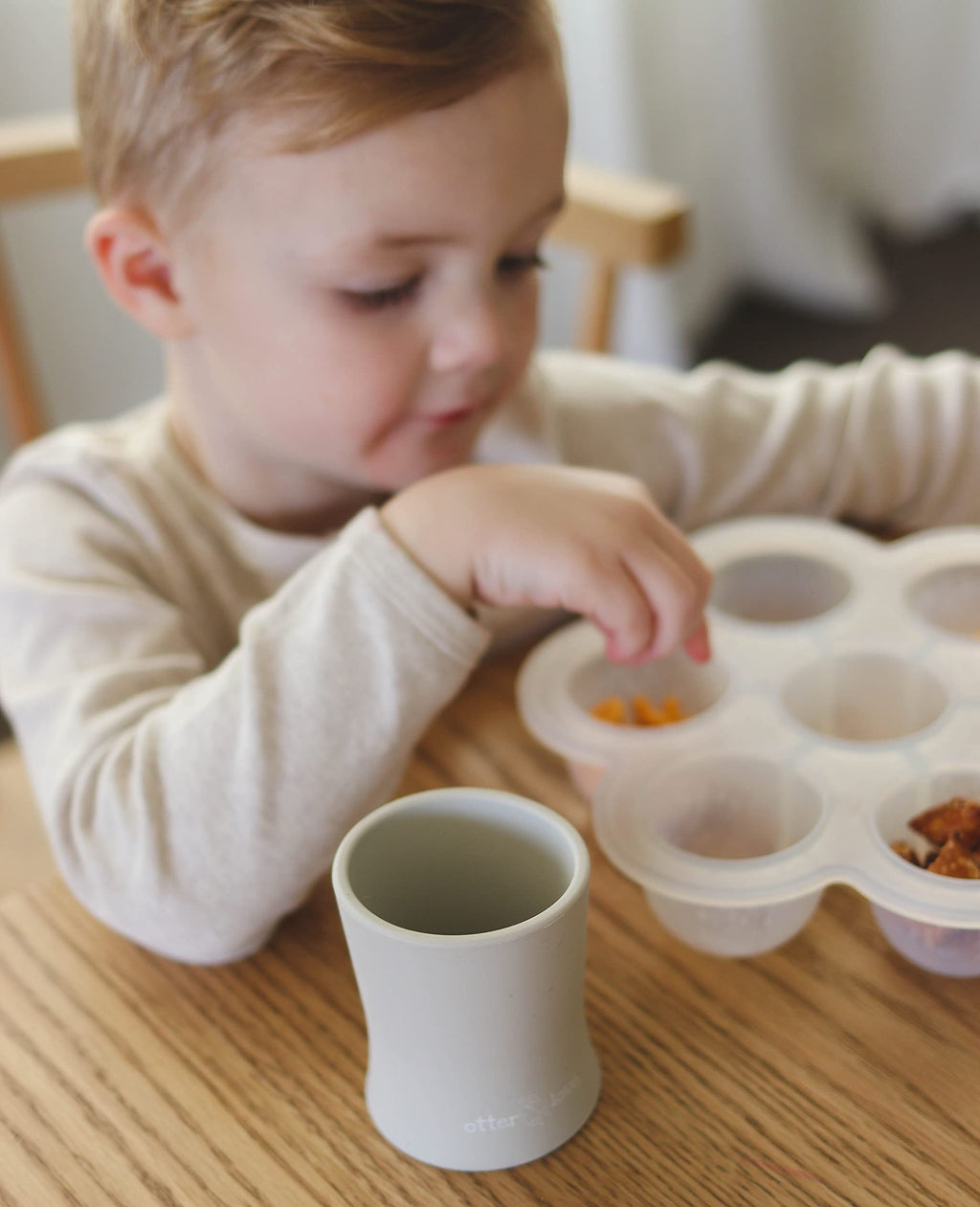 otterlove Silicone Baby & Toddler Training Cup - Pediatric OT Approved - 100% Platinum Pure LFGB Silicone - Unbreakable - Plastic Free - Tiny Cup Perfect for Baby Led Weaning (2 Pack - Sage + Sand)