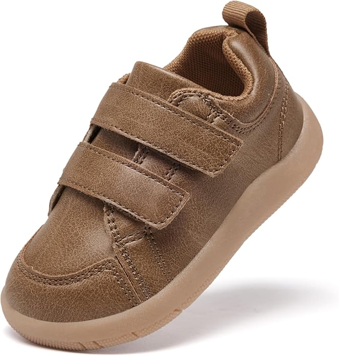 MORENDL Toddler Shoes Baby Wide Toe Box Barefoot Shoes Boy Girl Walking Shoes Non-Slip Minimalist Sneakers Comfort Zero Drop Tennis Outdoor Activities AllBrown 15-18 Months