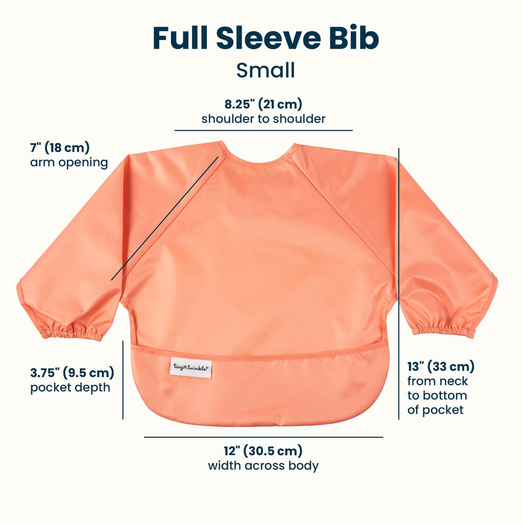 Tiny Twinkle Long Sleeve Bib for Babies & Toddlers | 2-Pack Waterproof Smock Bib for Eating | Machine Washable & Mess-Proof Feeding Essentials | Newborn Shower Gift (Sweet Treat,6–24M)