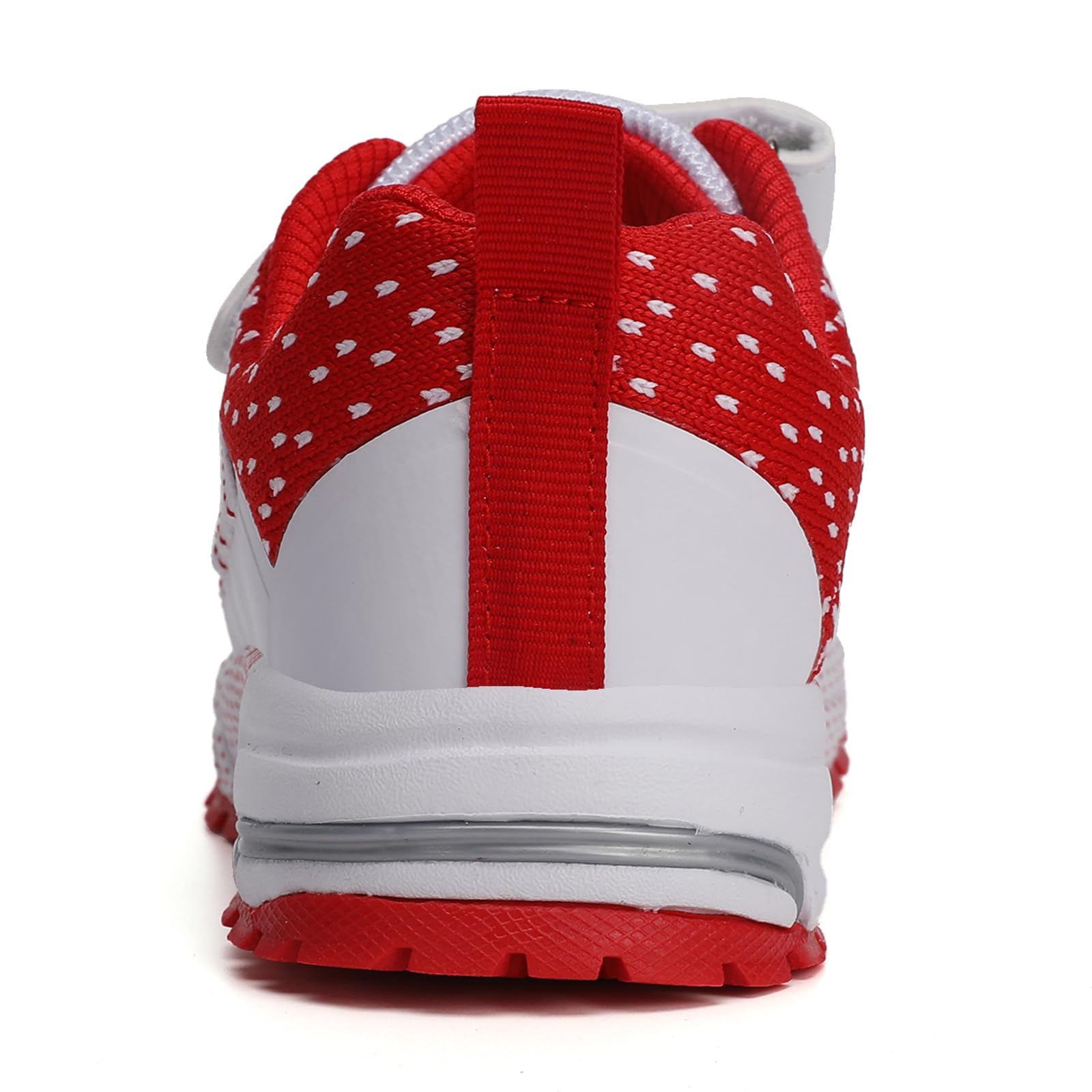 KUBUA Kids Sneakers Lightweight Boys Girls Tennis Shoes White Red