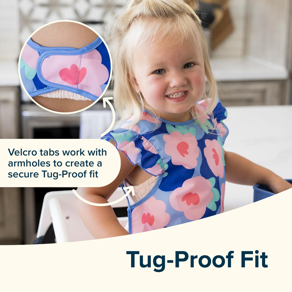 Tiny Twinkle Mess Proof Baby Bib for Girls | Waterproof Toddler Bib for Eating | Baby Apron for Feeding | Machine Washable | Perfect Shower Gift (Cotton Candy, 6–24M)