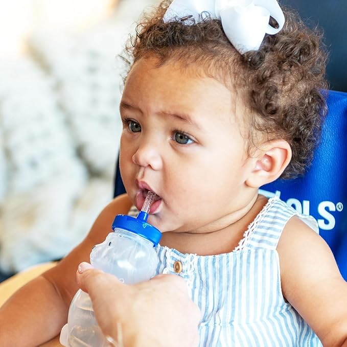 TalkTools Honey Bear Straw Cup, Dishwasher Safe Baby Drinking Bottle, Premium Food-Grade Material, Honeybear Sippy Cup for Ages 4+ Months, Trainer for Babies, Kids and Toddlers (Single 5oz)