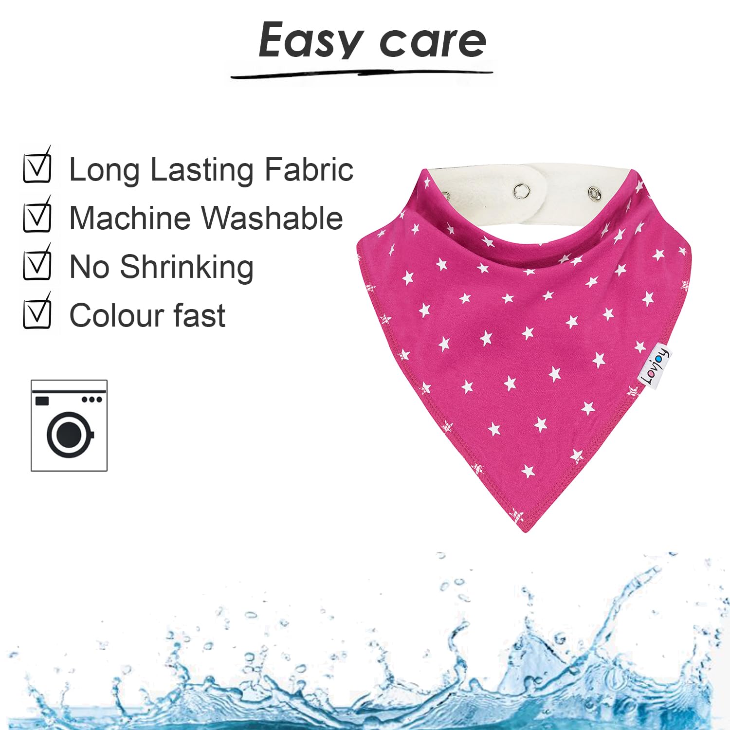Lovjoy Large Bandana bibs - Special Needs Bibs - For Older Children, Youth and Adults - Practical, absorbent and Stylish (SET 06)