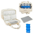 Breastmilk Cooler Bag with Ice Pack,Fits 6 Baby Bottles Up to 9 Ounce Breast Milk Cooler Travel Bag Compatible with Wearable Breast Pumps & Accessories for Nursing Mom Daycare Cream