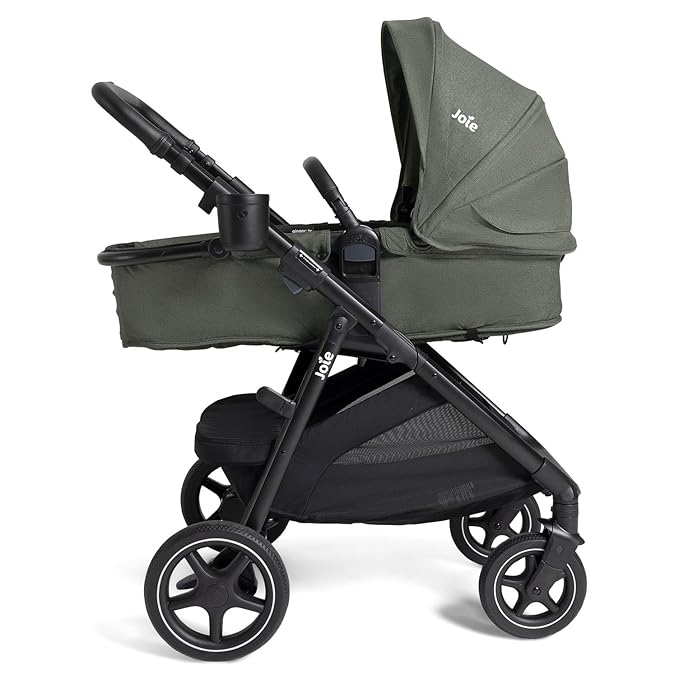 Joie Ginger LX Stroller and Rue Infant Car Seat Travel System with Anti-Rebound Base and All-Wheel Suspension (Evergreen)
