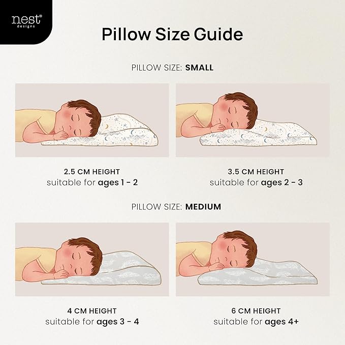 Nest Designs Toddler Pillow with Bamboo Viscose Pillowcase - Cloud Ponies, Small