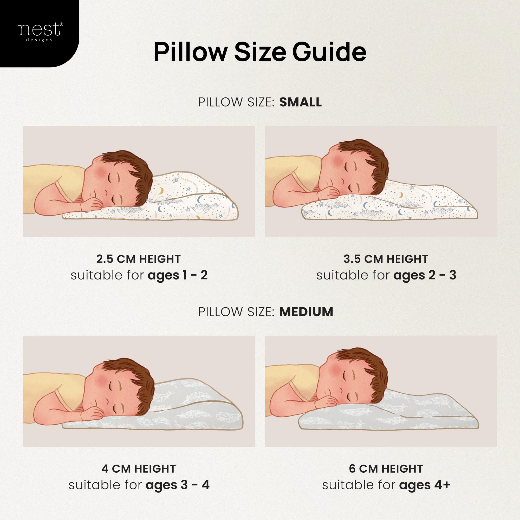 Nest Designs Toddler Pillow, Feather Grey, Medium