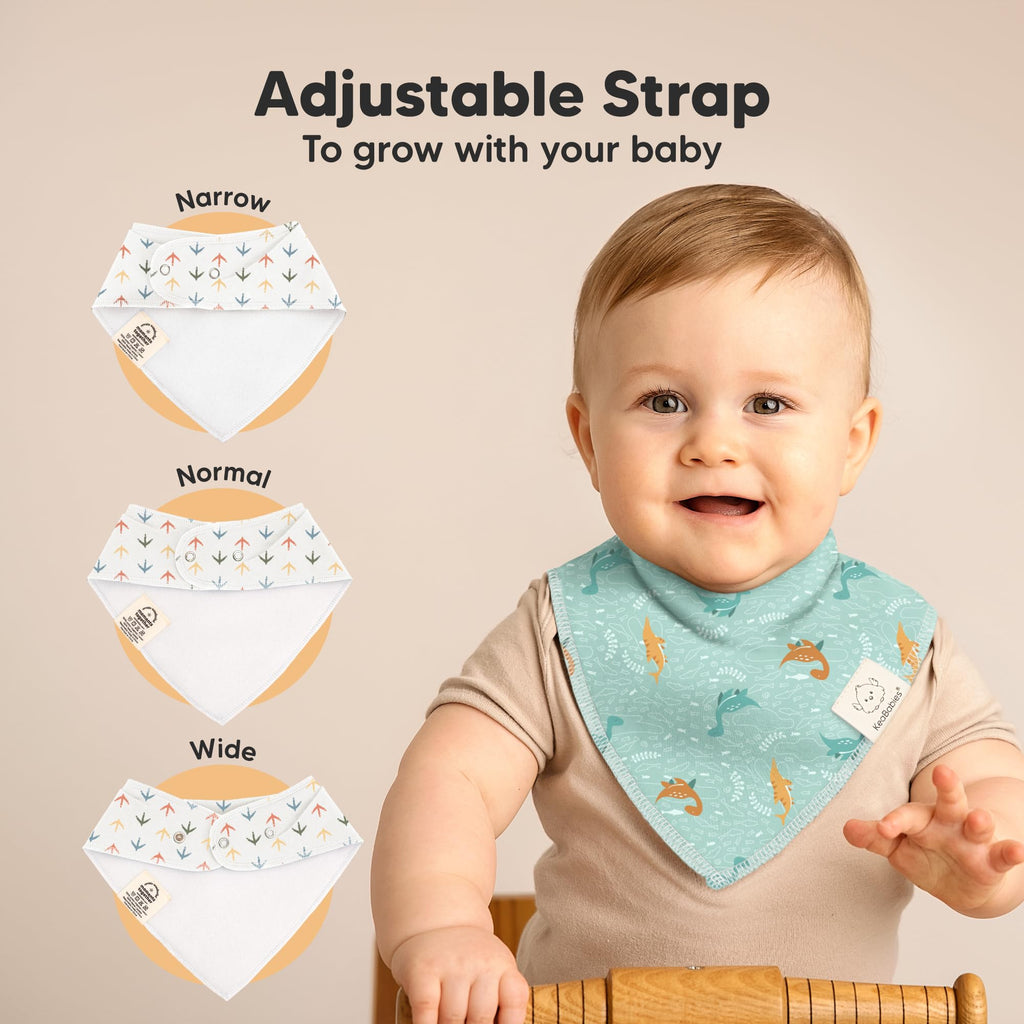 8pk Organic Baby Bandana Bibs for Drooling and Teething (Mesozoic)
