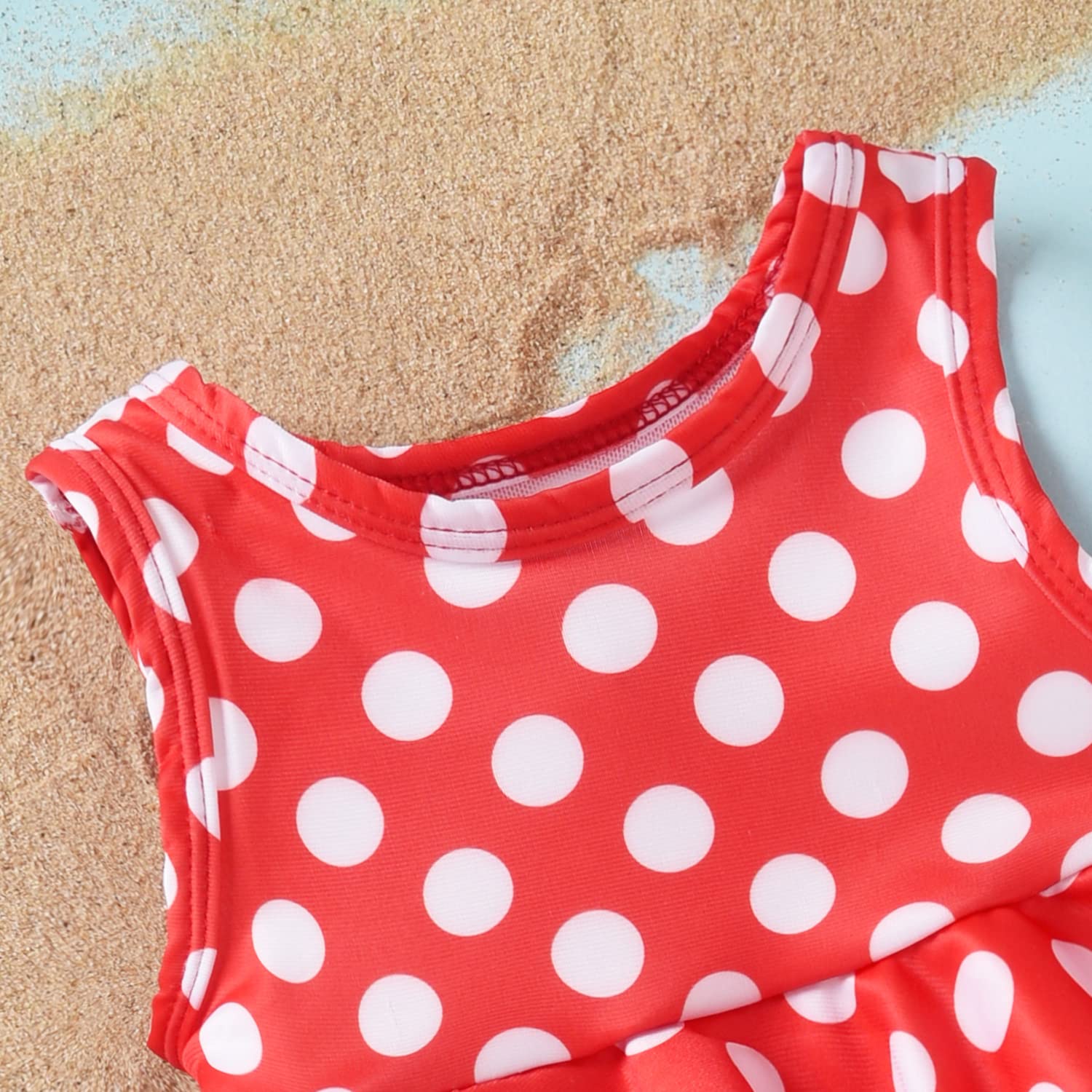 Toddler Little Girls Swimsuit Two Piece Mouse Ruffle Bathing Suit Bikini Tops Bottoms Swimming Suit Swimwear Beach Wear Polka Dot 2T - 3T