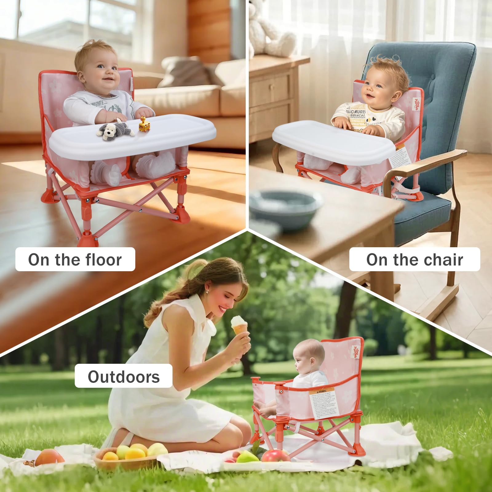 Tiny Marvels 3-in-1 Baby Chair, Portable & Foldable for Travel, Ages 6M-3Y