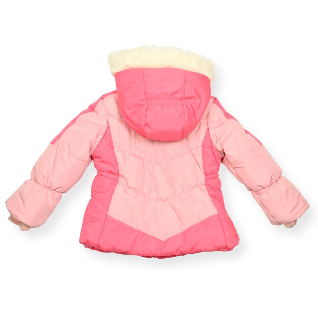 Arctic Quest Girls' Bib Snow Pants and Ski Jacket Water-Resistant Snowsuit For Kids Winter Hooded Jacket, Pink Lemonade, 4