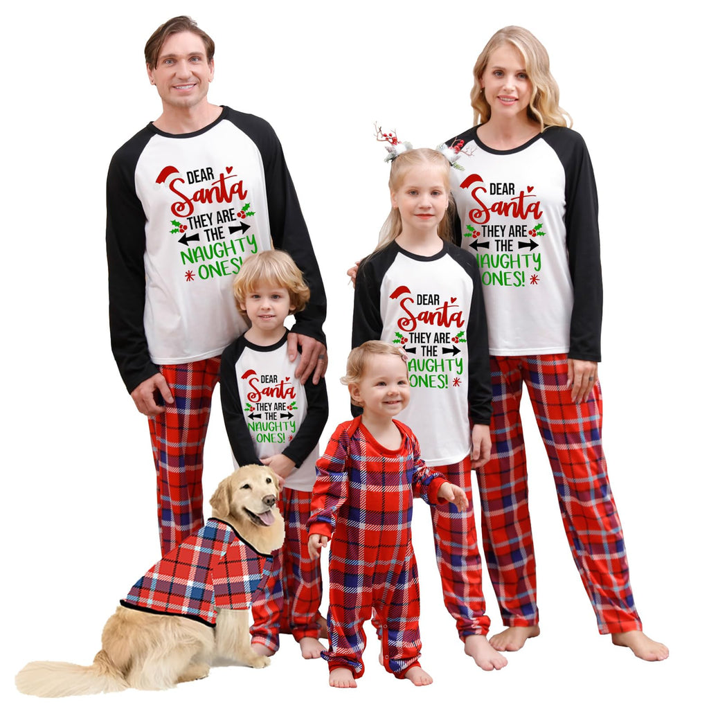 Awoscut Family Christmas Pajamas Matching Pajamas for Family, Xmas PJs Sets Holiday Sleepwear(&q-14, Kids, 6 Years)