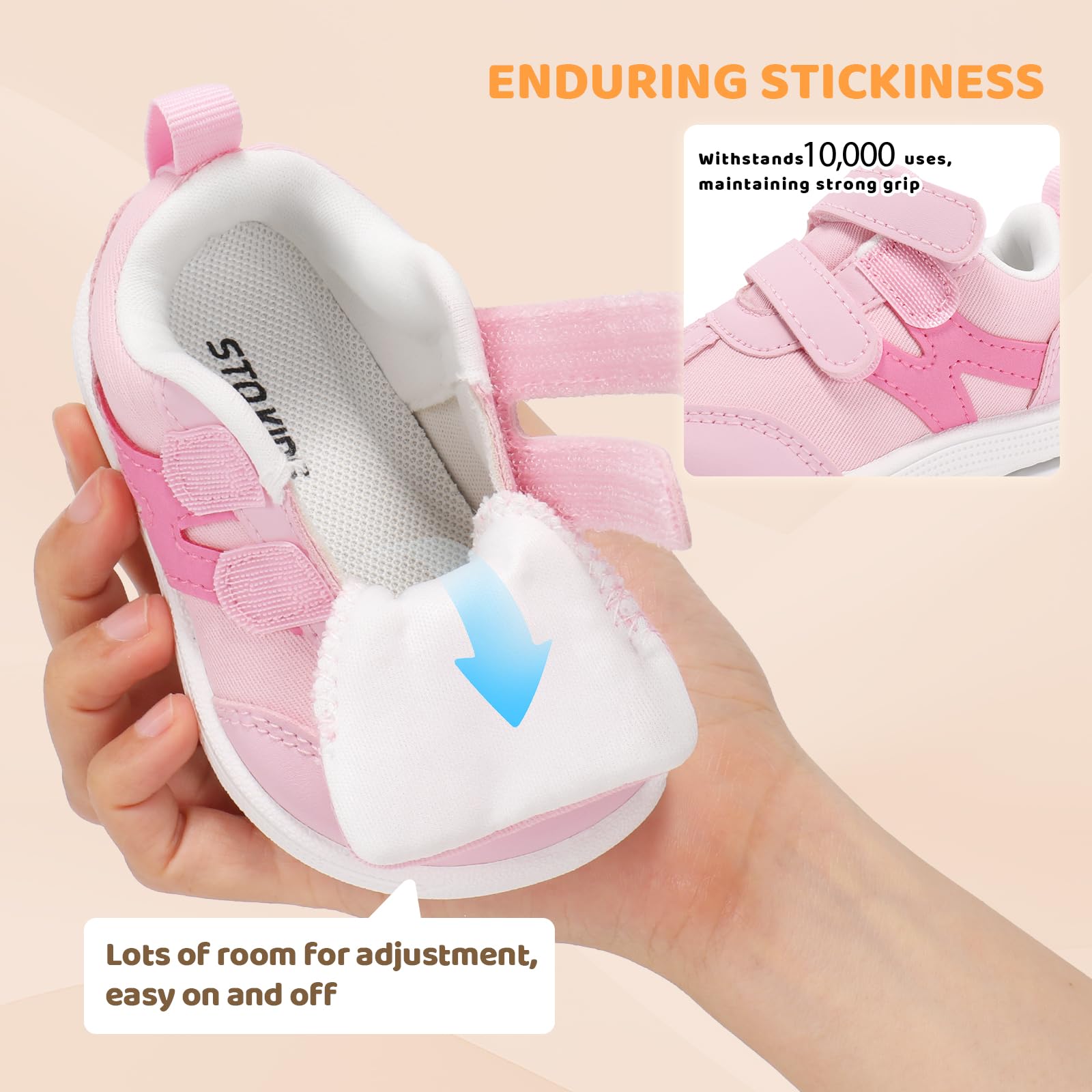 STQ KIDS Comfort Barefoot Toddler Shoes Girl Fashion Sneakers Pink 6