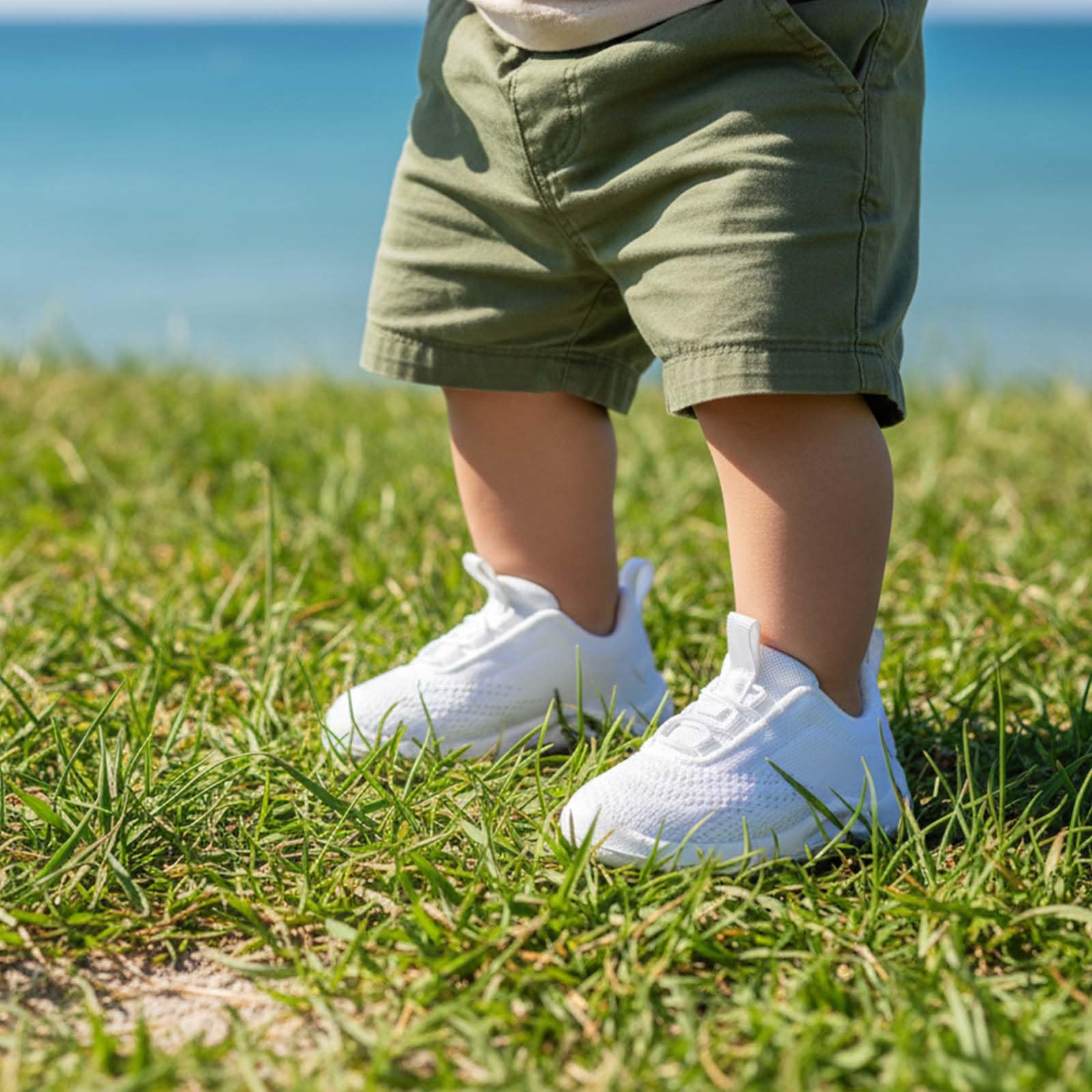 MORENDL Toddler Sneakers Baby Slip On Walking Shoes Non-Slip Breathable Boys & Girls Running Shoes Infant Tennis Shoes White 15-18 Months Size 6