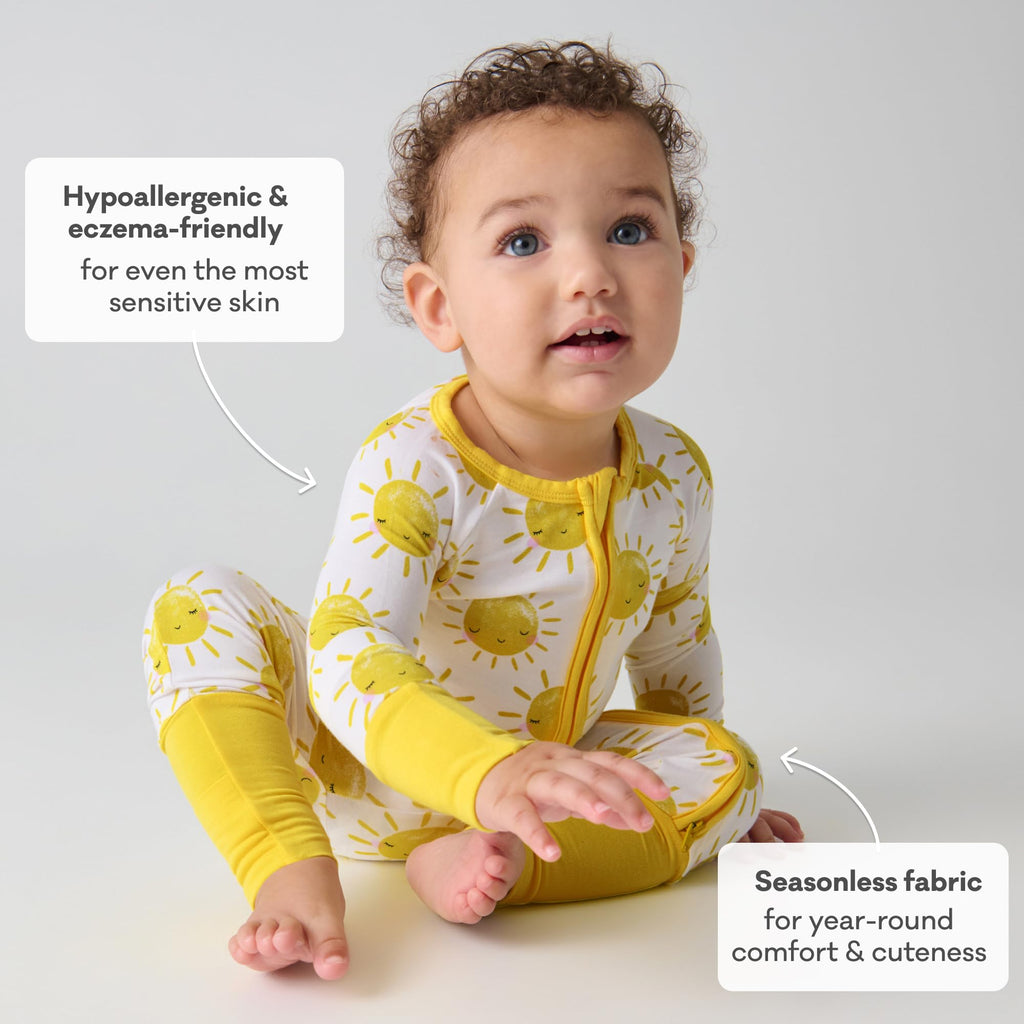 Little Sleepies Baby Pajamas, Sunshine, 0-3M