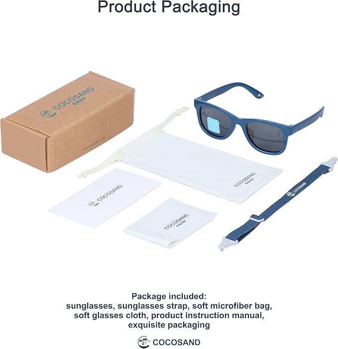 COCOSAND Flexible Baby Sunglasses with Strap Polarized UV Protection for Toddler Infant Newborn Boy Girl Age 0-24 Months