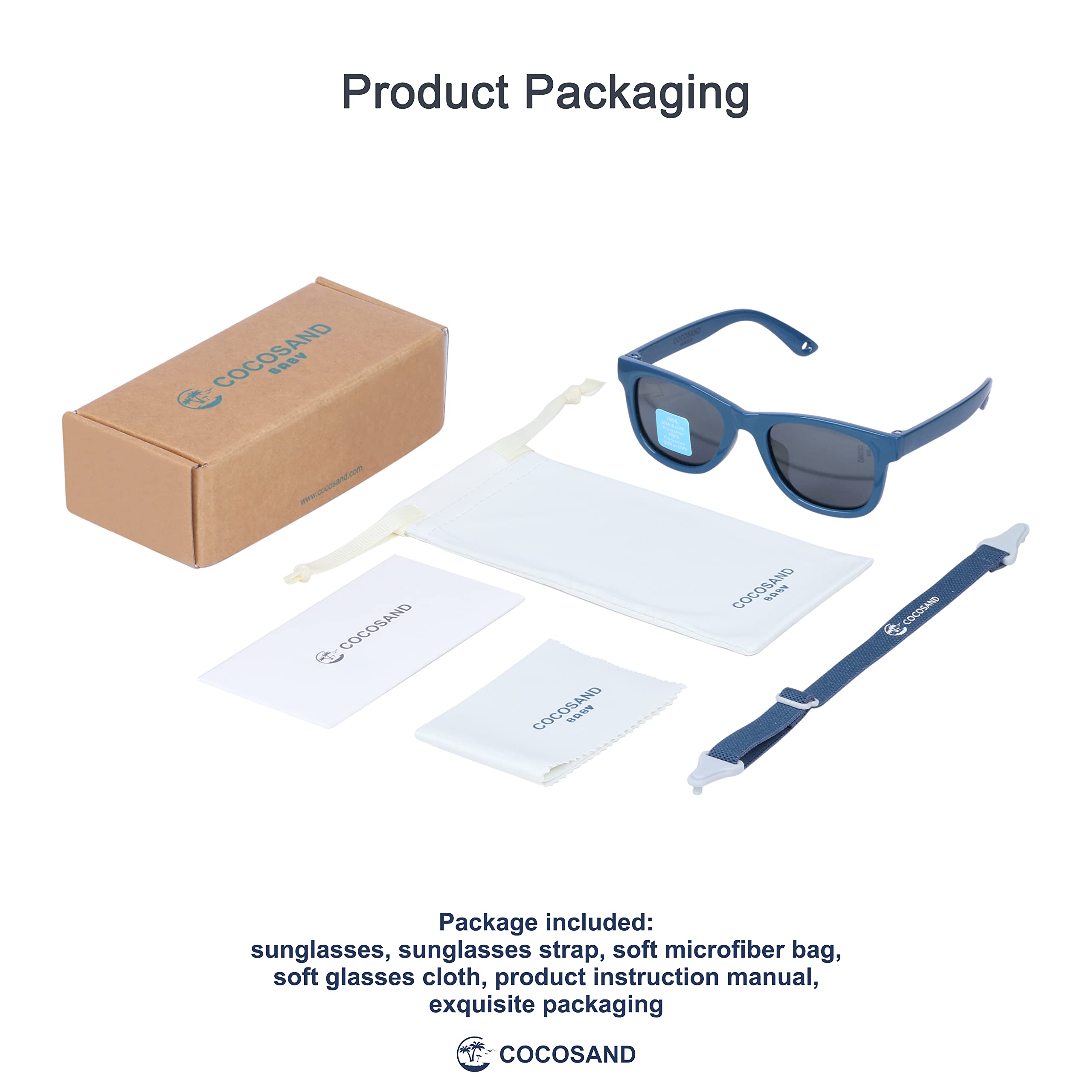 COCOSAND Flexible Polarized Baby Sunglasses with Strap & Silicone Nose Pads