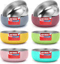 Non-Toxic Toddler Bowls with Non-Slip Base | Stainless Steel Baby Bowls for Kids | 5 Inch BPA-Free Dishwasher Safe Bowls | Mess-Free Feeding Supplies | 6-Pack Set