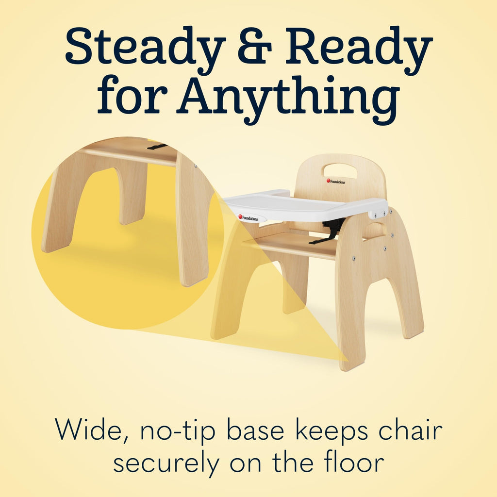 Foundations Easy Serve Low 9" Wood Feeding Chairs Highchairs, 2 Pack