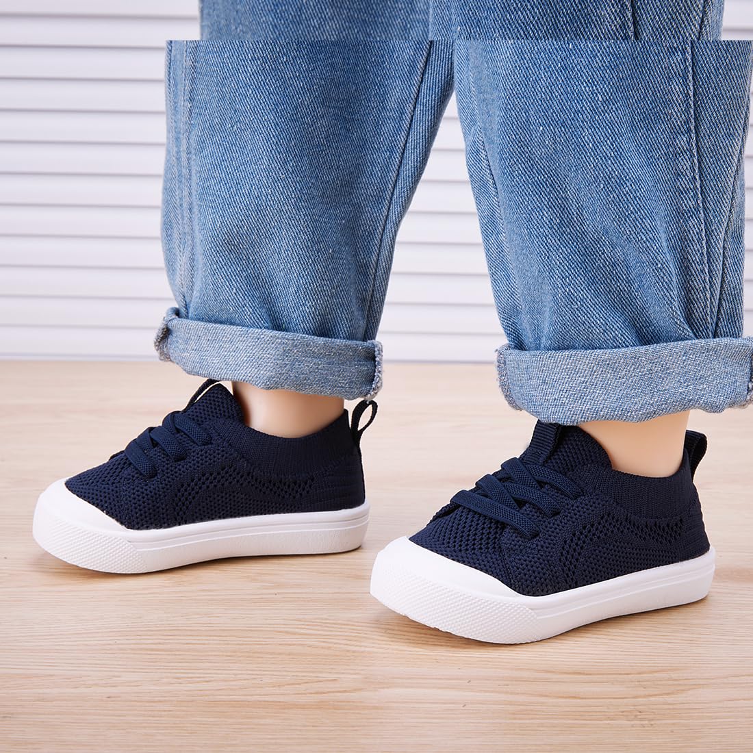BMCiTYBM Baby Walking Shoes First Infant Sneakers Navy Size 6-12 Months