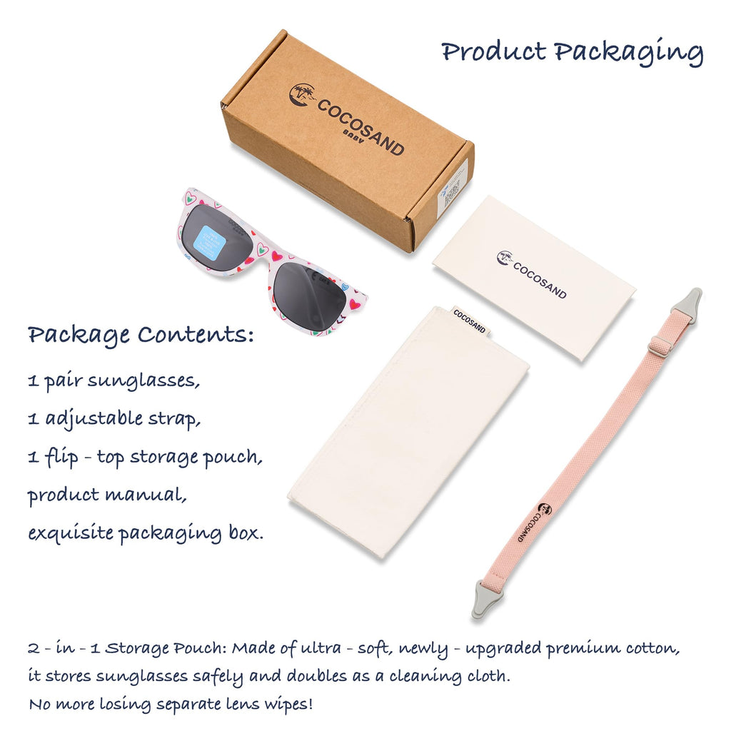 COCOSAND Flexible Polarized Baby Sunglasses with Strap