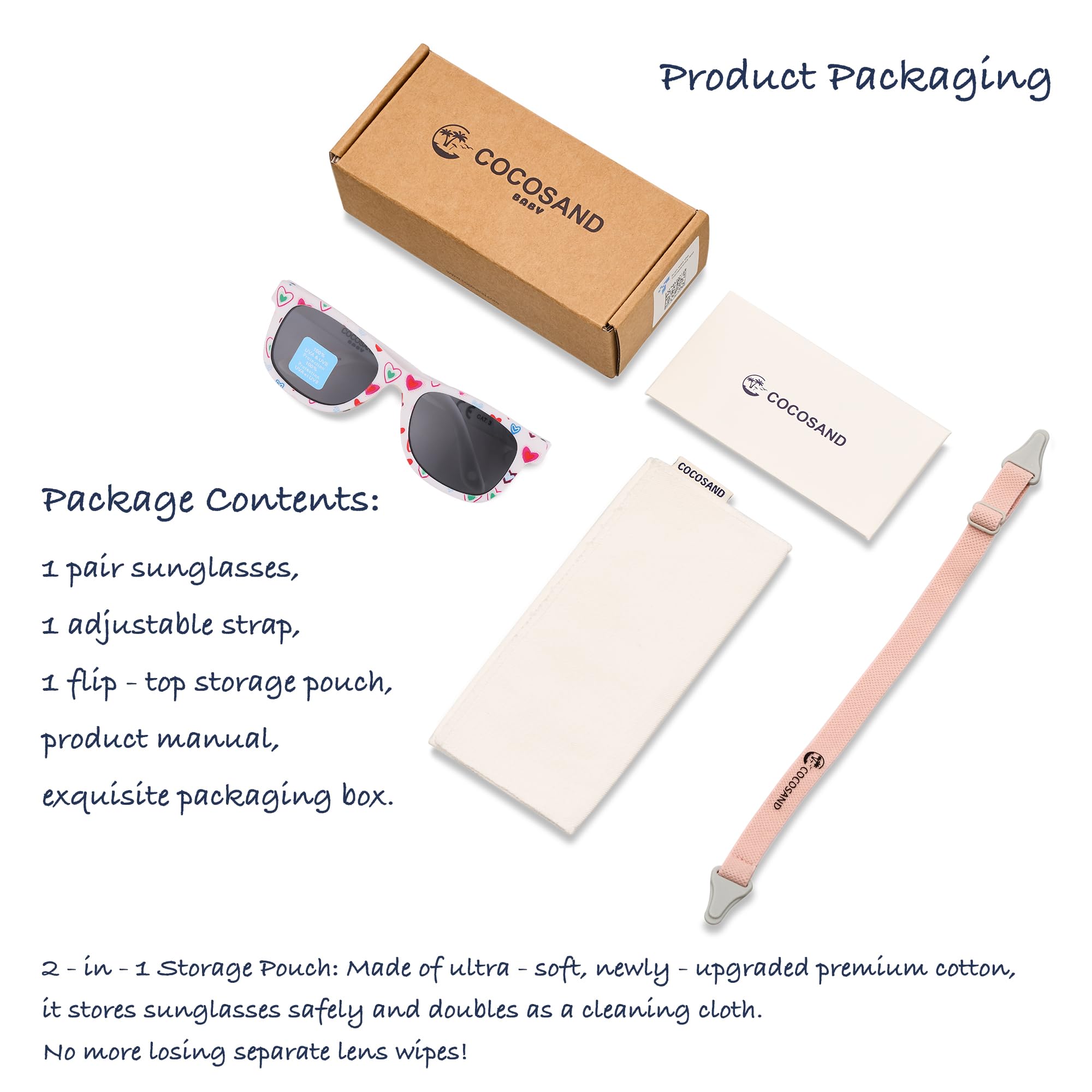 COCOSAND Flexible Polarized Baby Sunglasses with Strap