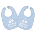 Twinstuff 100% Cotton Drinking Buddies Twin Bibs Sets for Babies, Black