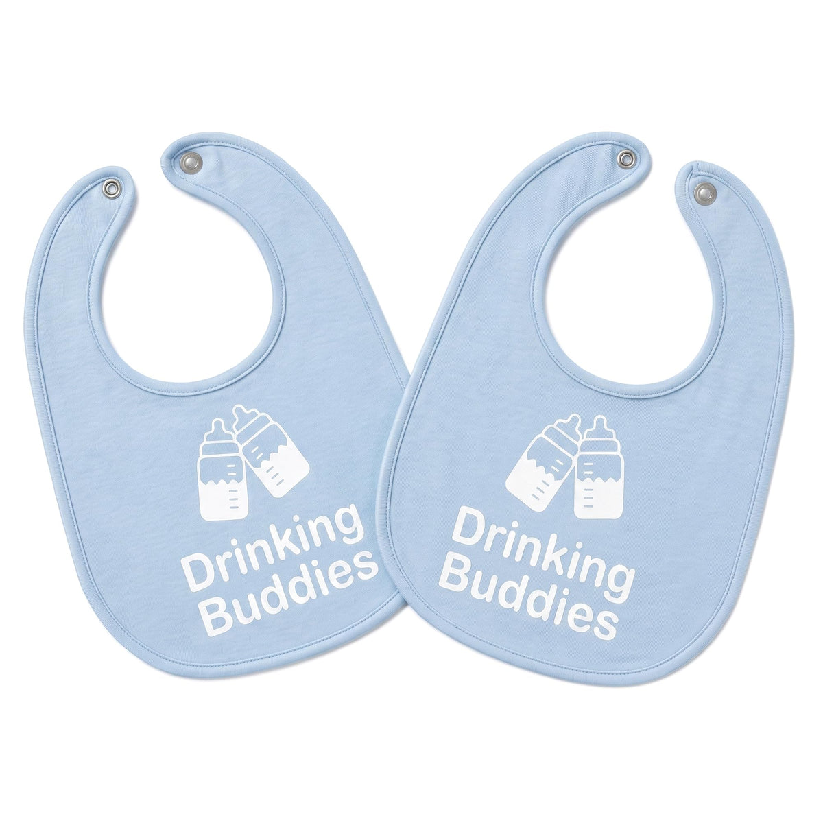 Twinstuff 100% Cotton Drinking Buddies Twin Bibs Sets for Babies, Black