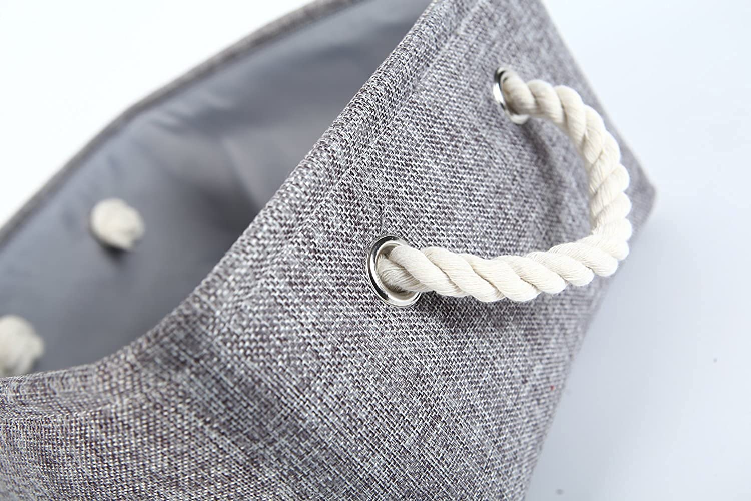 Sacyic Storage Basket Fabric Sturdy Canvas Storage Bins Organizer with Handles for Clothes and Storage Foldable Storage Boxes Cubes