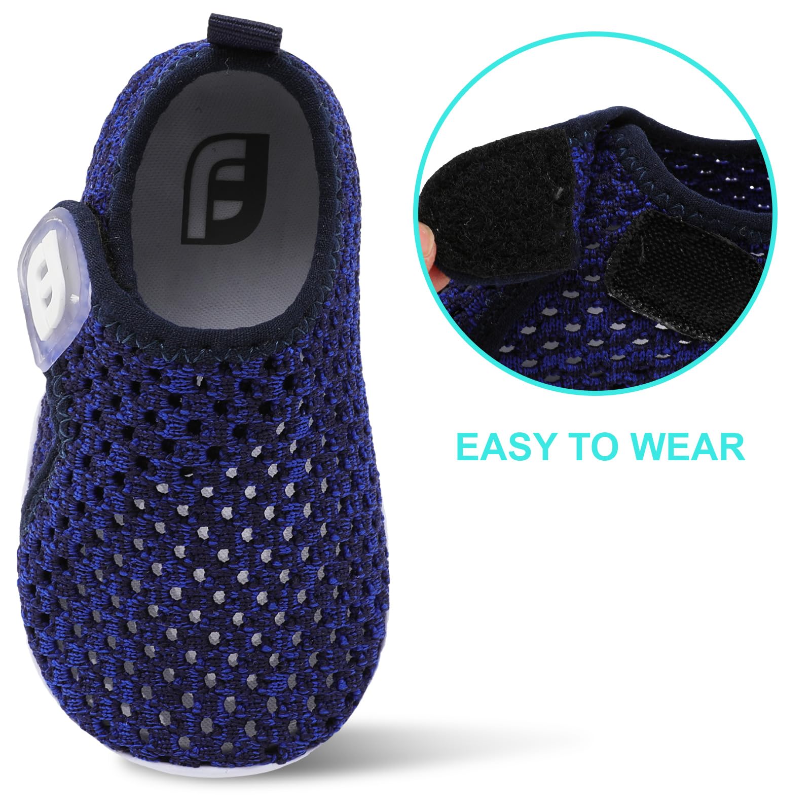 Baby Water Shoes Barefoot Aqua Swim Shoe for Beach Sandals Indoor Outdoor Activity Lightweight Mesh BlackBlue 0-6 Months Infant