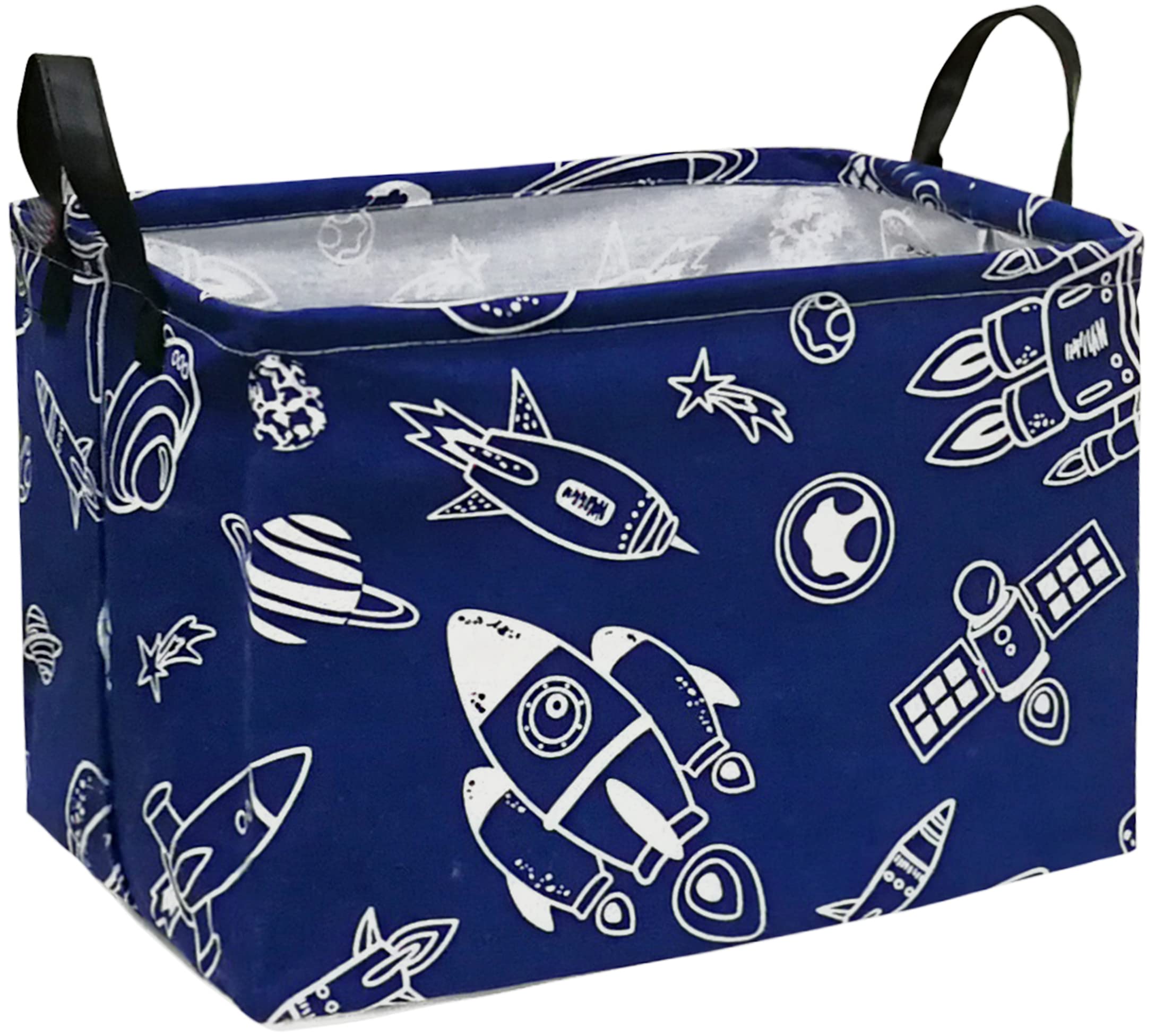 DUYIY Storage Basket Home Shelf Basket Kids Organizer Box Clothes Laundry Hamper Nursery Bin Gift Laundry Basket with Handles for Home (Spacecraft)