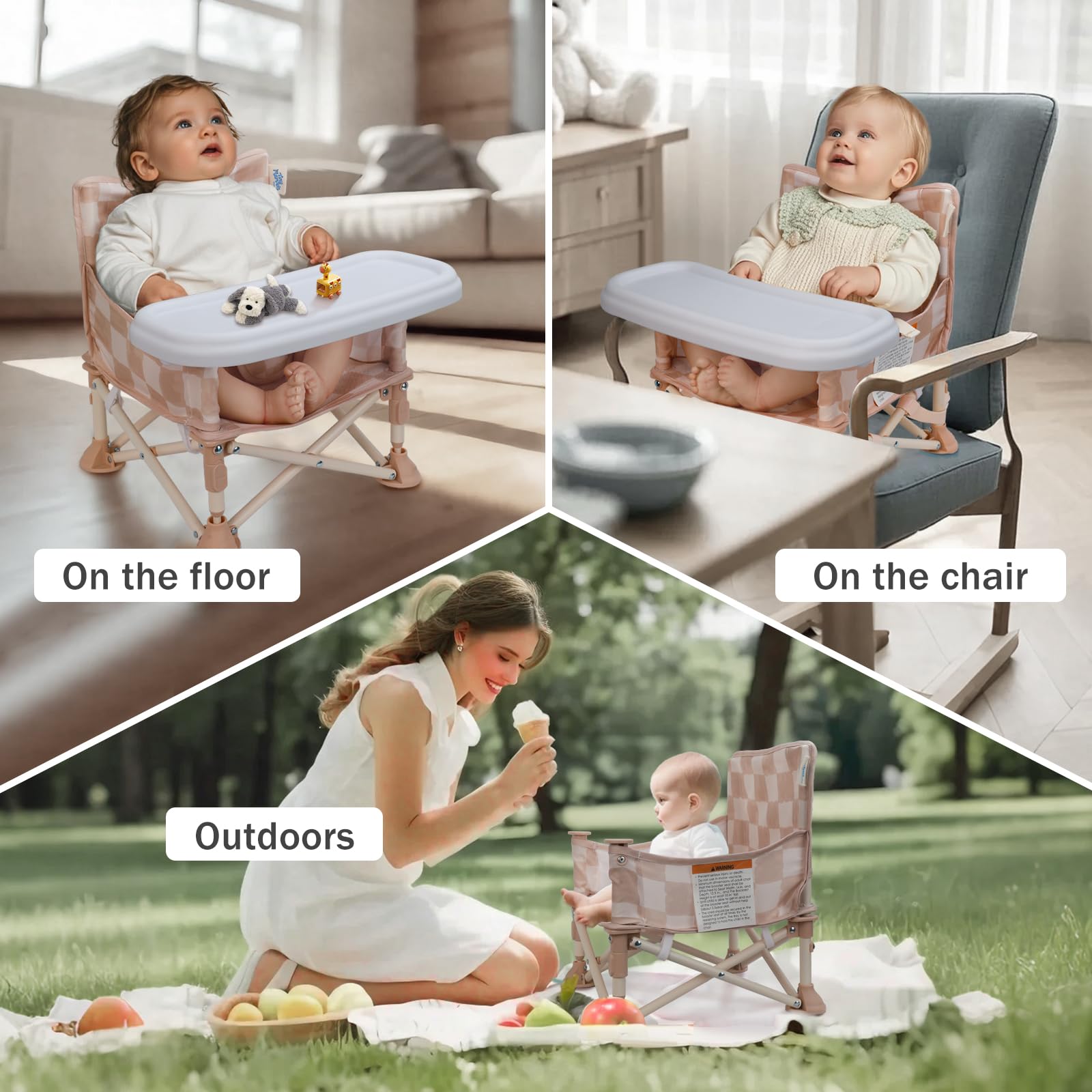 Tiny Marvels 3-in-1 Baby Chair, Portable & Foldable for Travel, Ages 6M-3Y