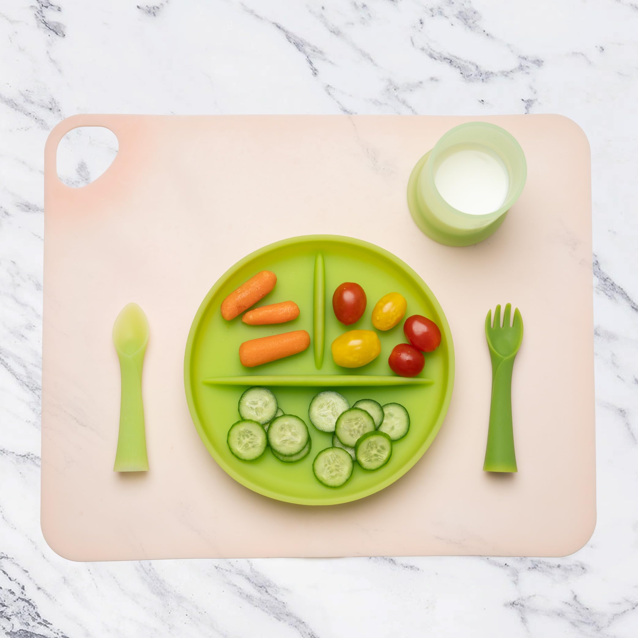 Olababy Fold N Go Silicone Placemat w Travel Case | Dishwasher Safe, BPA Free, Non-Slip, Waterproof | Mini Dining Mat for Infants, Babies, Toddlers and Kids (1, Lilac)